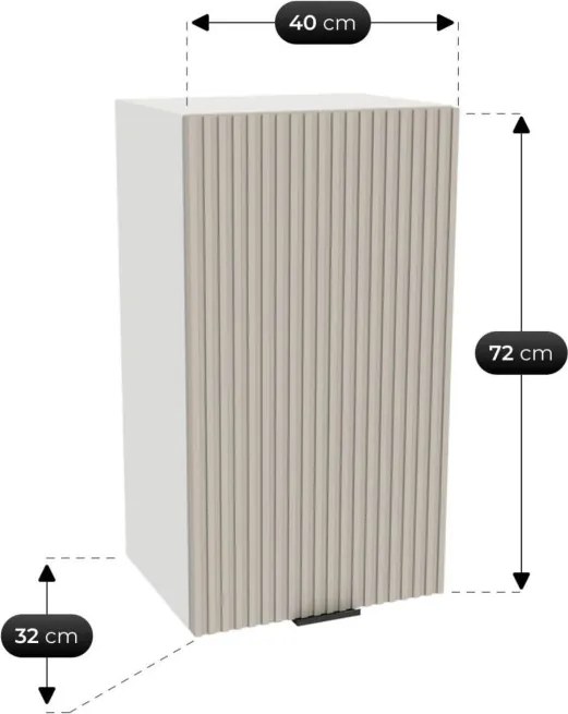 Zestaw Mebli Kuchennych MODERN 260 cm Kaszmir Ryflowany Nowoczesny