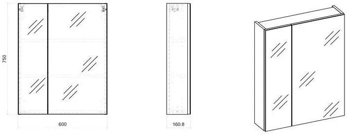 Podwieszana szafka łazienkowa z lustrem G7-A04