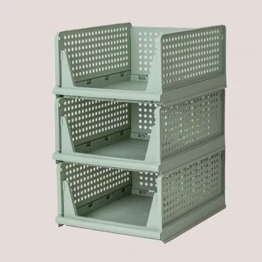 Zestaw 3 Organizerów Na Ubrania Evadin Celadón & ↑18,8 Cm - Sklum