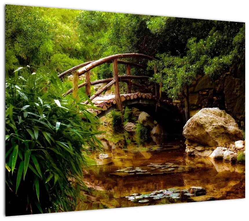 Obraz na szkle - Most nad rzeką (70x50 cm)