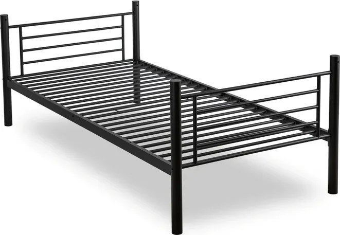 Łóżko Piętrowe Dla Dzieci 90x200 cm RODEZ Metalowe Czarne Loft