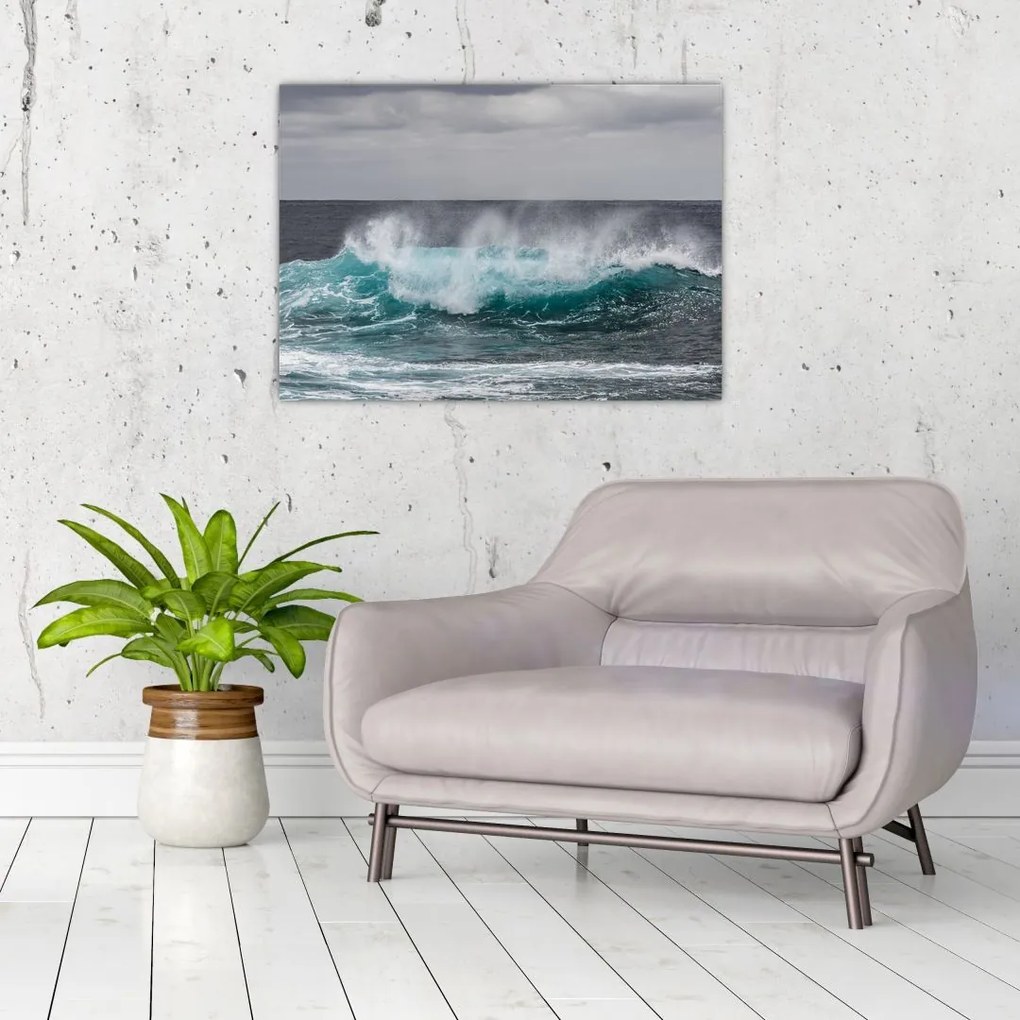 Obraz na szkle - Fale w oceanie (70x50 cm)