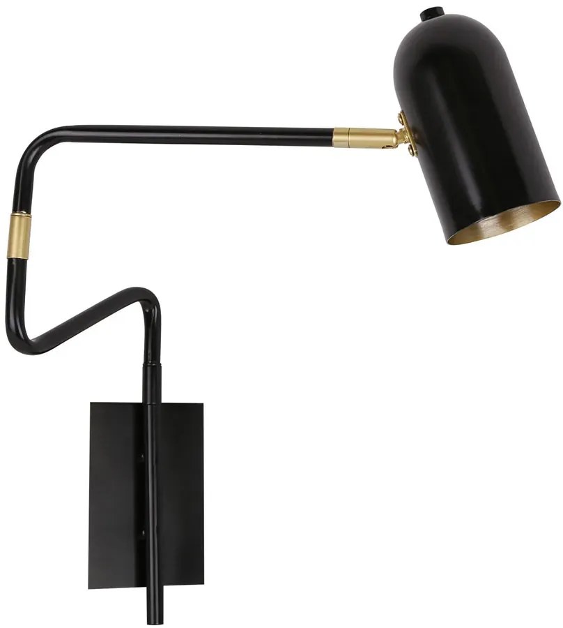 Czarny metalowy kinkiet do sypialni i salonu - K059-Pikko