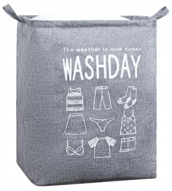 Kosz na pranie ze sznurkiem WASHDAY 50x40x50 cm