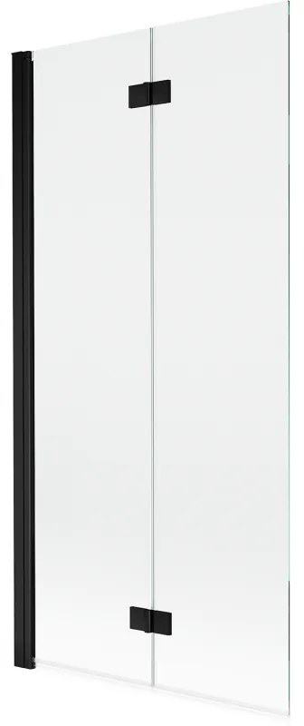 Mexen Mist parawan nawannowy 2-skrzydłowy lewy 90 x 150 cm, transparent, czarny - 8A9-090-002-70-00-L