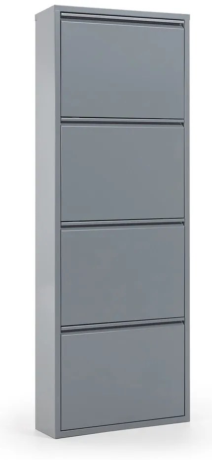 Jasnoszara metalowa uchylna szafka na buty 50x136x15 cm Ode – Kave Home