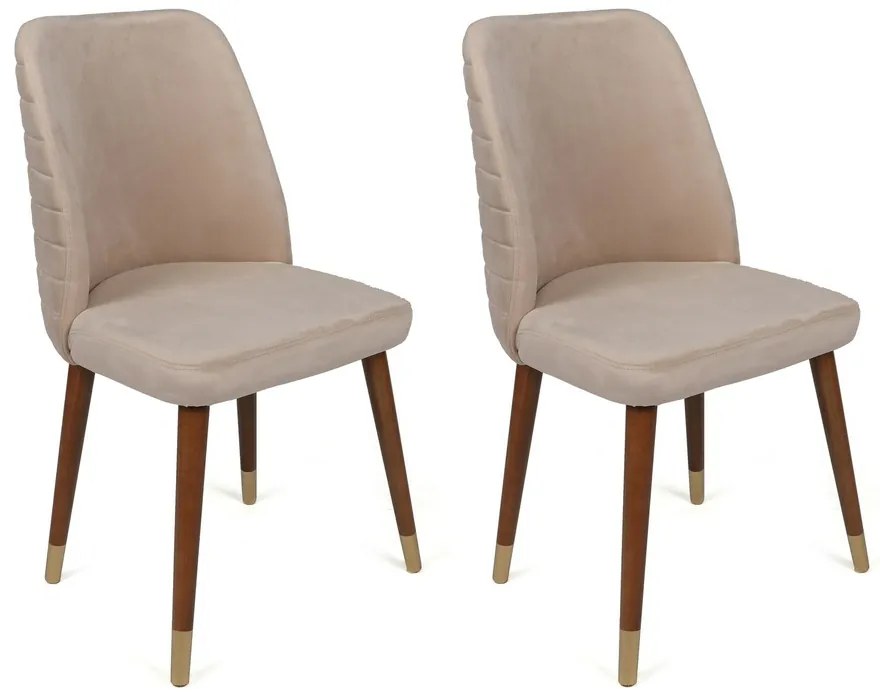 Zestaw krzeseł do jadalni Hugo Cream and Walnut, 4 szt.