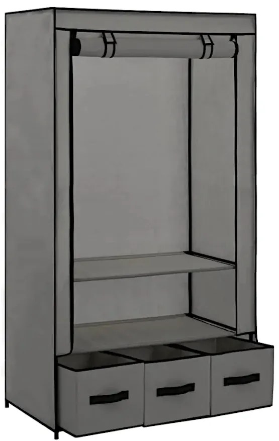Szara składana materiałowa szafa - Titan