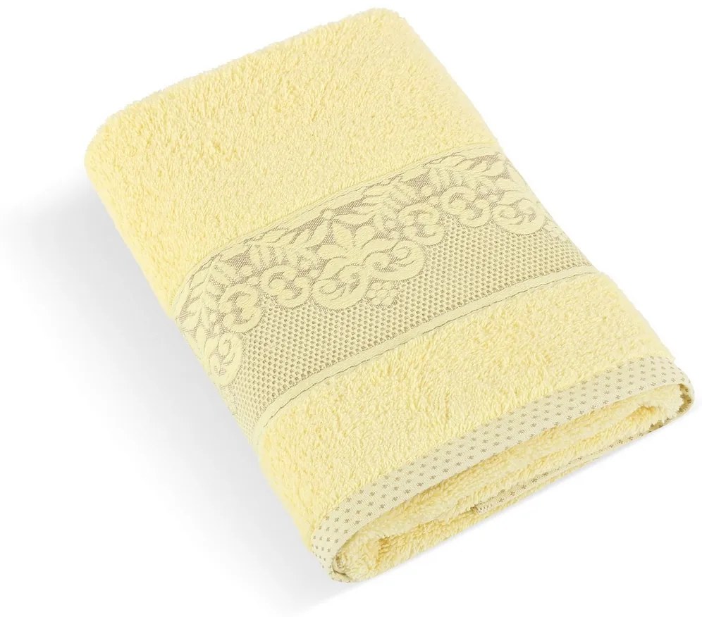 Bellatex Frotte ręcznik kąpielowy kolekcja Orchidea jasnożółty, 70 x 140 cm, 70 x 140 cm