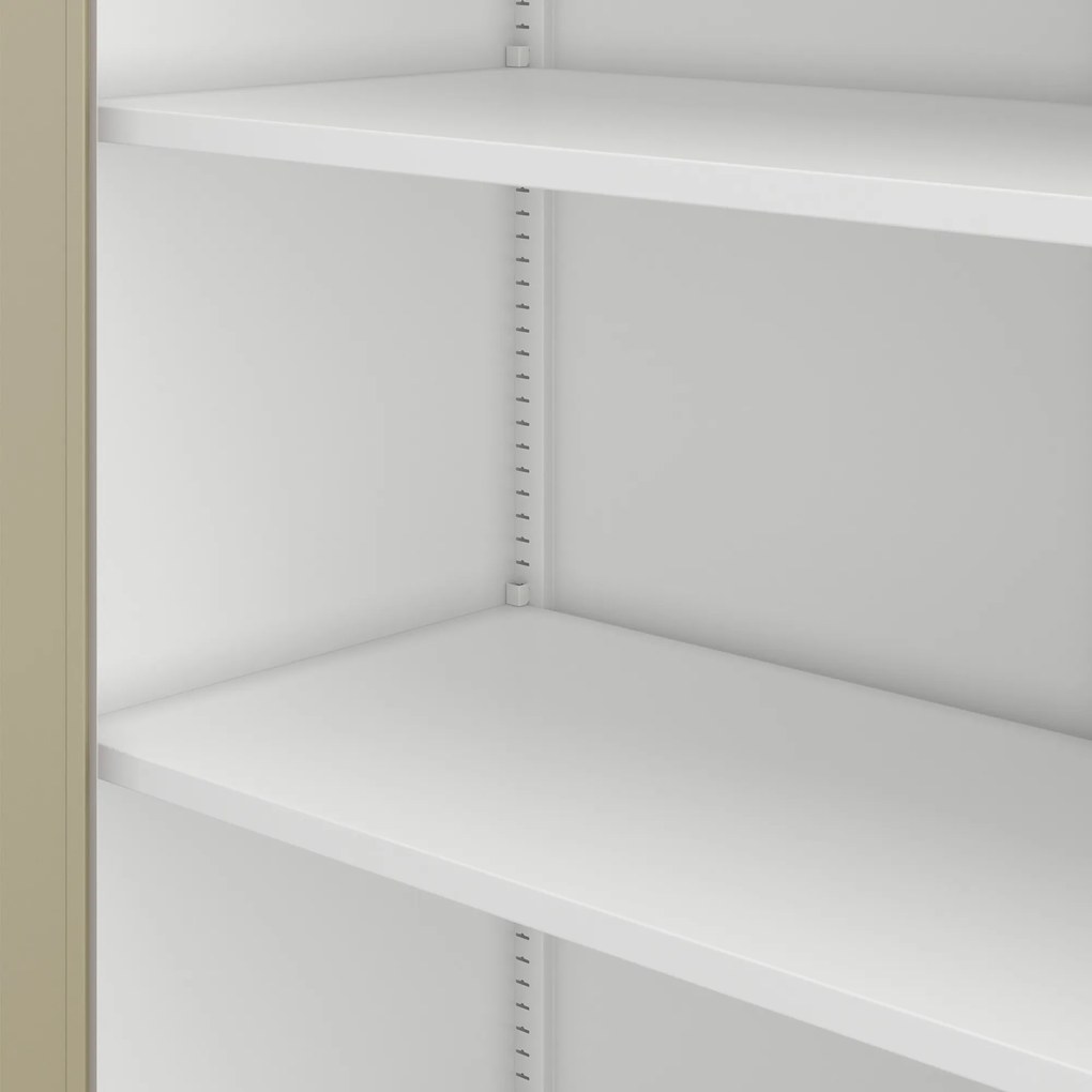 Szafa metalowa ze schowkiem biała / dąb sonoma: Eco Design TOMASZ, 900 x 1850 x 450 mm