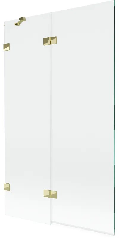 Mexen Lunar parawan nawannowy 2-skrzydłowy lewy 110 x 150 cm, transparent, złoty - 897-110-100-50-00-L