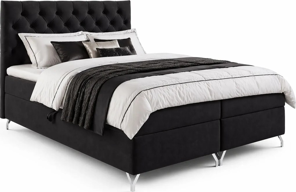 Czarne łóżko kontynentalne 5 rozmiarów E9-T77