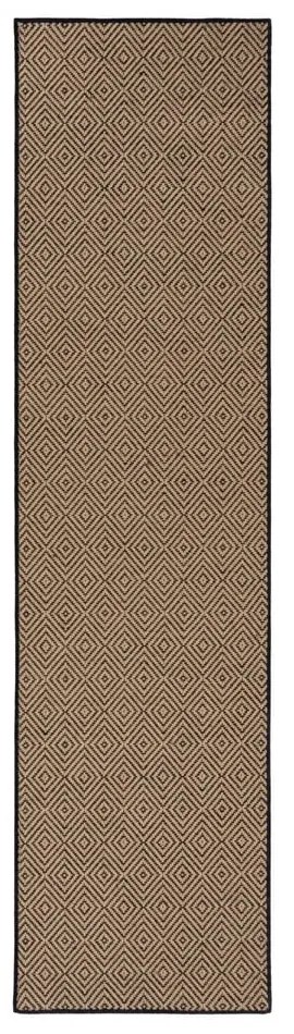 Czarno-naturalny chodnik na schody z juty 60x600 cm Diamond – Flair Rugs