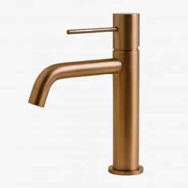 Bateria Umywalkowa Z Mosiądzu Orveta Różowe Złoto Szczotkowane & ↑20 Cm - Sklum