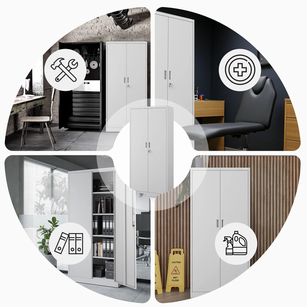 Szafa JAN Compact 1750 x 800 x 400 mm, szara