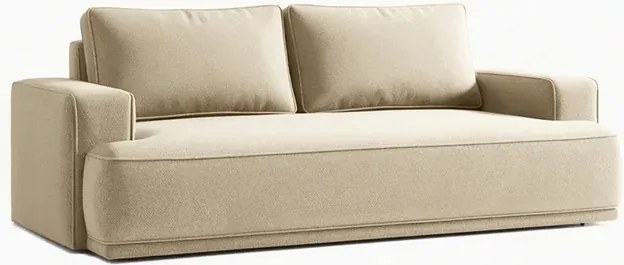 Sofa z Funkcją Spania CAMELIA Beżowa Boucle Nowoczesna