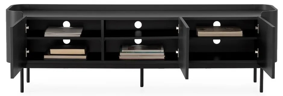Czarna szafka pod TV 180x55x40 cm Willa – MOME