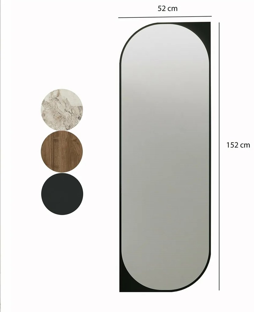 Lustro Livi Black 52 x 152 cm