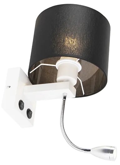 Nowoczesna Lampa ścienna Biała z Czarnym Kloszem - Brescia Nowoczesny Oswietlenie wewnetrzne
