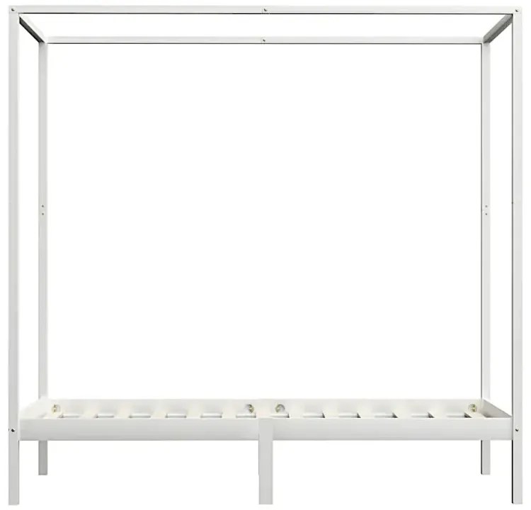 Białe pojedyncze łóżko z baldachimem 100x200cm H8-B74