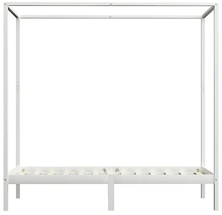 Białe pojedyncze łóżko z baldachimem 100x200cm - Tamai