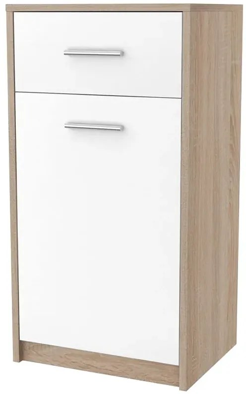 Wysoka komoda biała + sonoma S3-D01