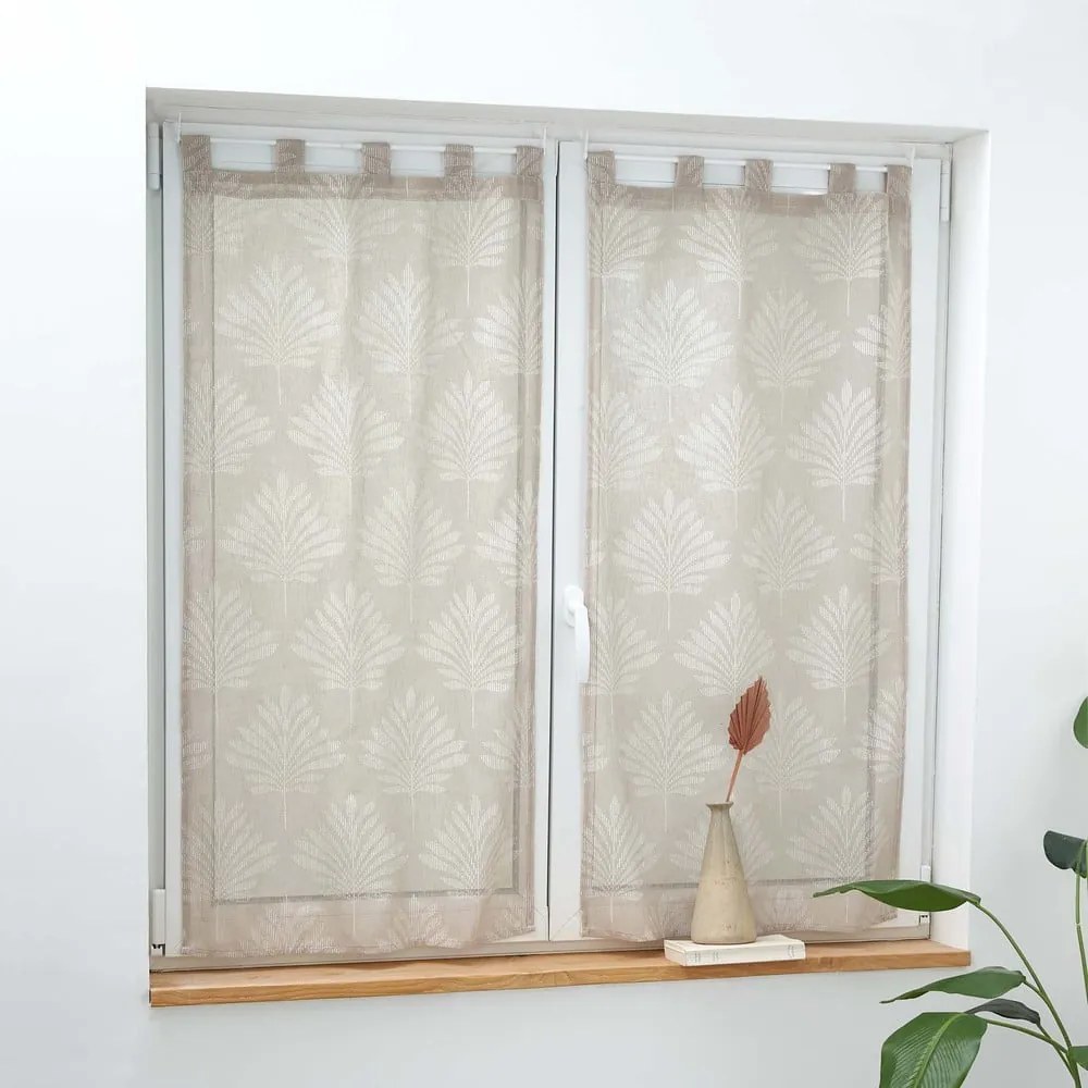 Brązowe firanki z woalu zestaw 2 szt. 60x90 cm Levita – douceur d'intérieur