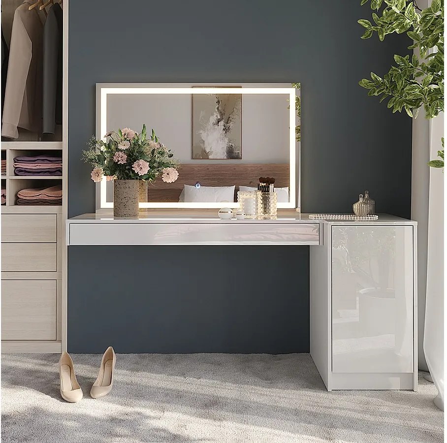 Stół toaletowy biały 120x40.1x12 sherry