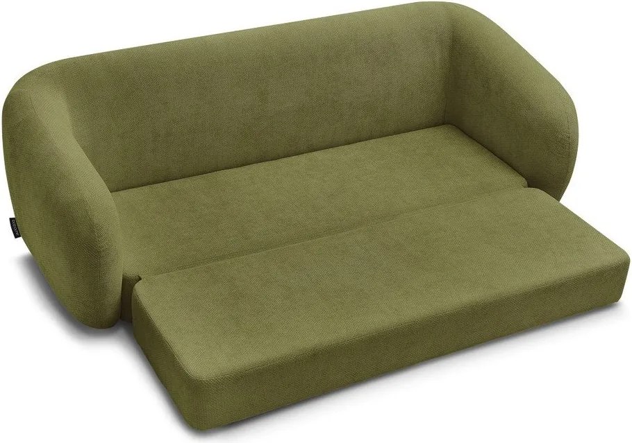 Zielona rozkładana sofa z tkaniny szenilowej 228 cm Neyo – Bobochic Paris
