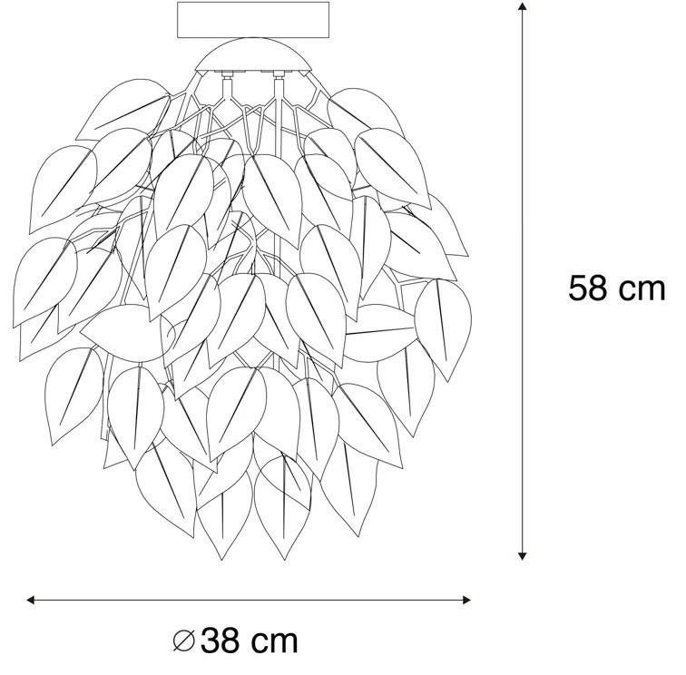 Bohemska lampa sufitowa zielona - LeavyBoho Oswietlenie wewnetrzne
