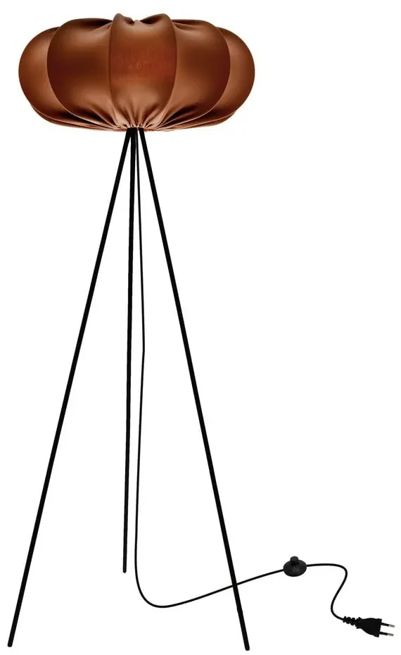 Brązowa lampa stojąca z tekstylnym kloszem (wysokość 147 cm) Cafee – Candellux Lighting