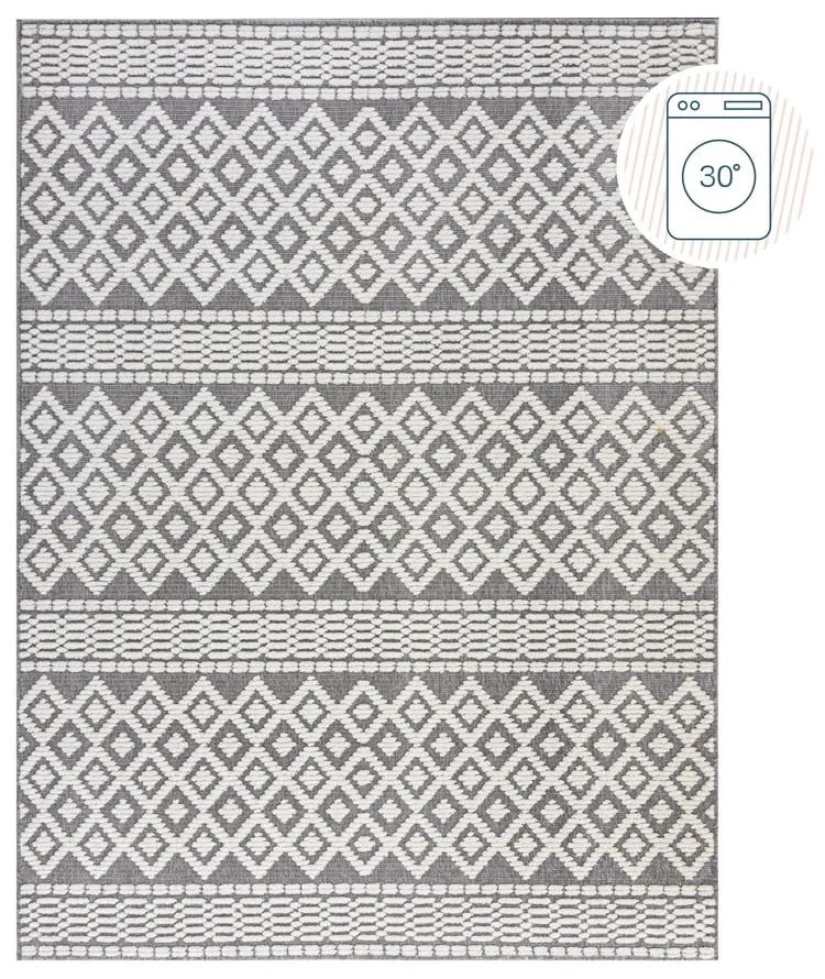 Szary dywan z szenilu odpowiedni do prania 80x160 cm Jhansi – Flair Rugs