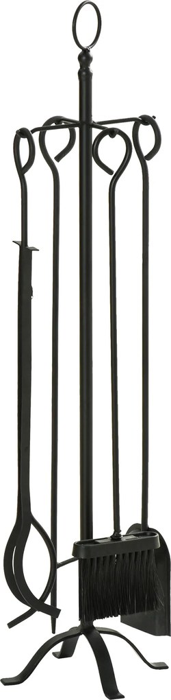 5-częściowy zestaw kominkowy kominek zestaw komplet przybory kominkowe narzędzia metal | Aosom.pl