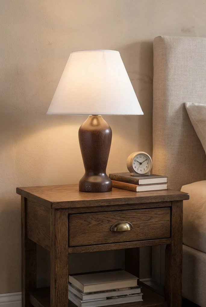 Klasyczna lampka nocna z abażurem wenge - S225 P7-H09
