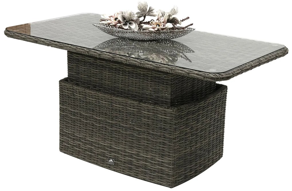 Rattanowy zestaw modułowy BORNEO LUXURY dla 7 osób (szary)