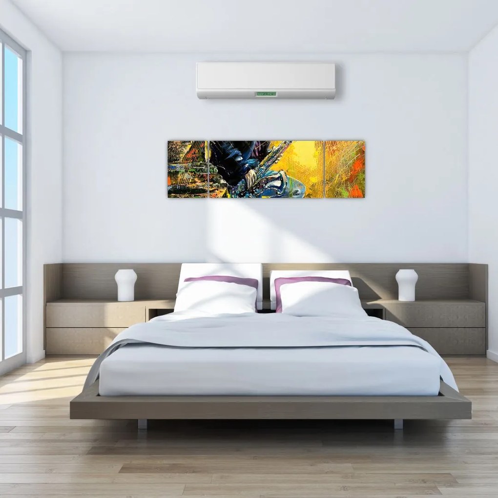 Obraz saksofonisty (170x50 cm)