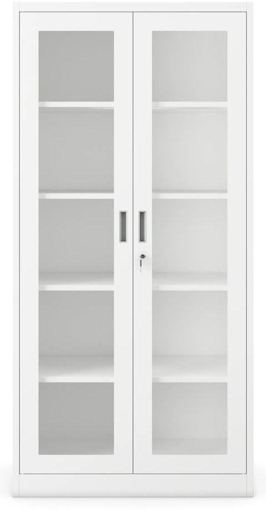 Szafa przeszklona medyczna, witryna lekarska AMELIA, 900 x 1850 x 400 mm, biała