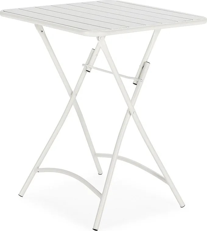 Stół ogrodowy składany Perla z białego metalu