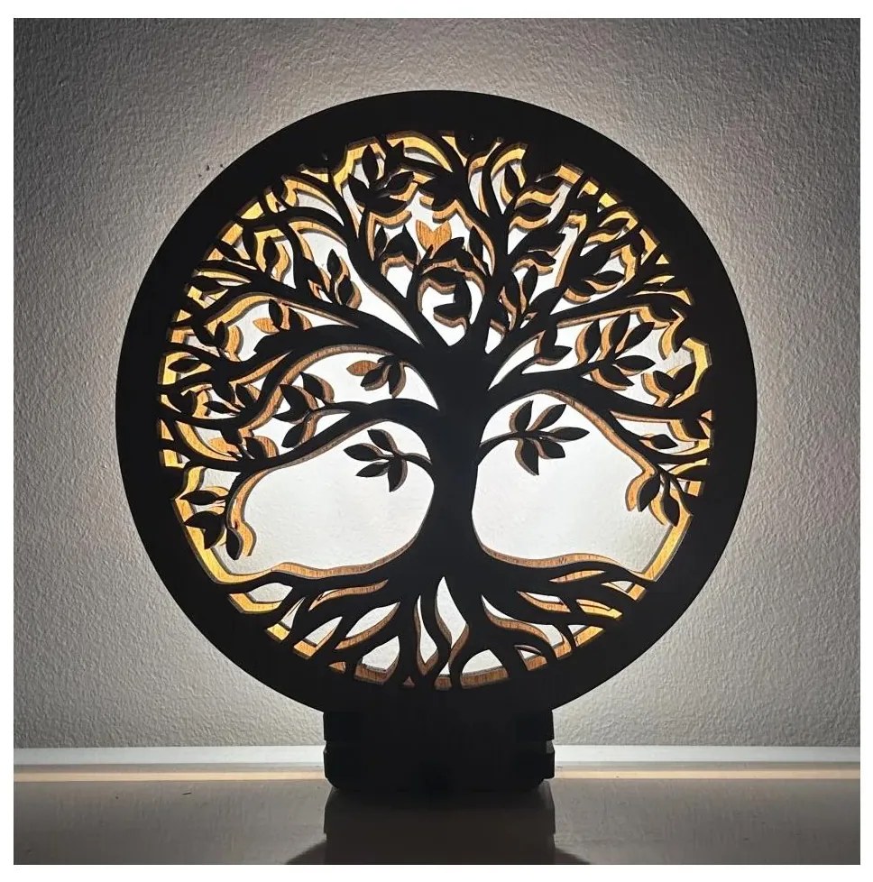 Li-Go 23577/DUB2 - LED ściemnialna dekoracyjna lampka stołowa LED/12W/230V 20x22 cm dąb