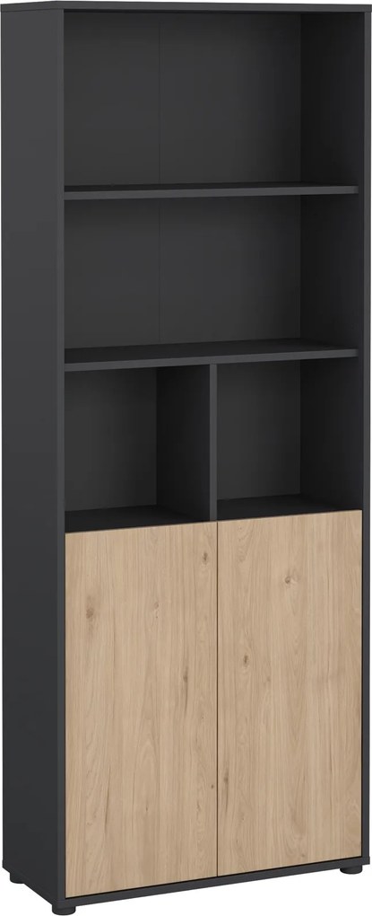 Dwudrzwiowy regał biurowy Sign 80 jackson hickory/szary mat