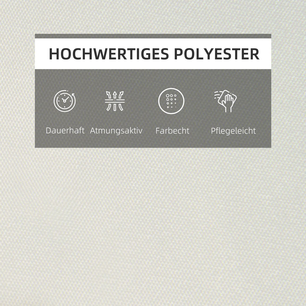 Outsunny Poduszka na Leżak Ogrodowy Komfortowa Nakładka z Zdejmowaną Poduszką Kremowo-Biała Poliester i Bawełna 198x53x5cm | Aosom PL