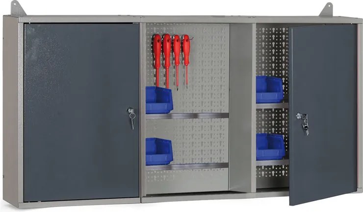 Szafka wisząca kombinowana G1, 600 x 1200 x 200 mm, 2 drzwi, perforowana