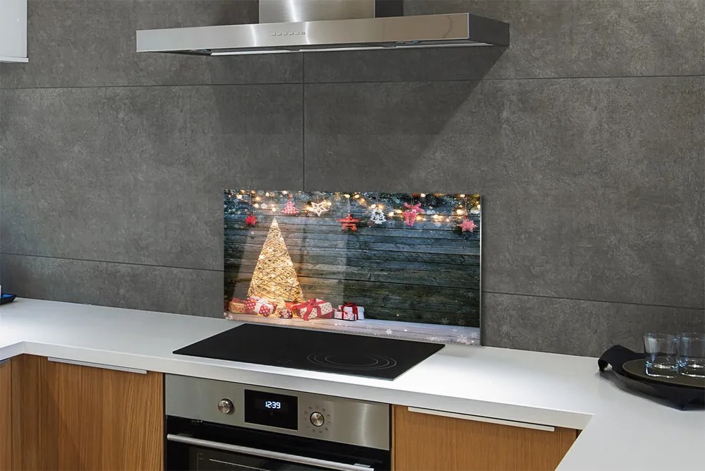 Szklany Panel Prezenty pod Świąteczną Choinką