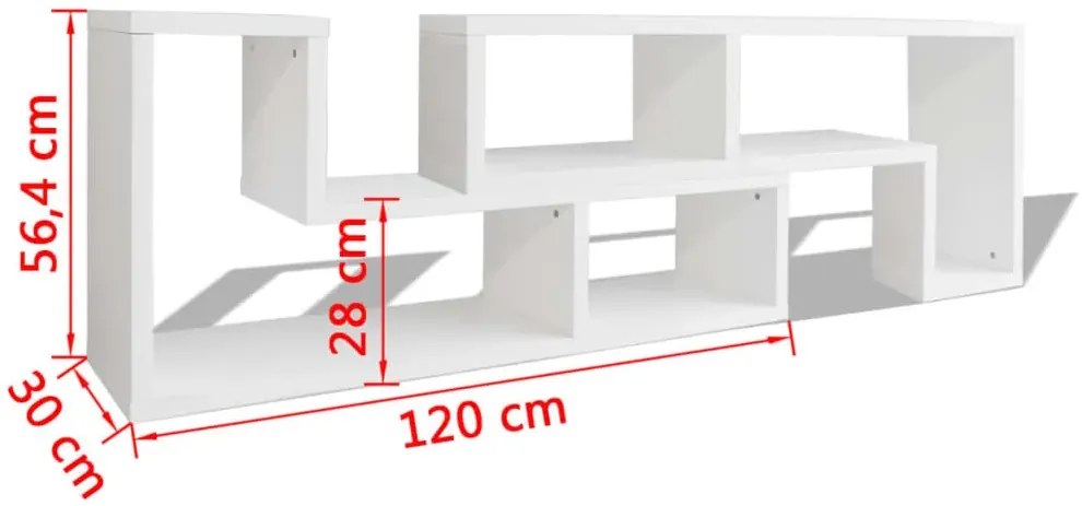 Komplet 2 białych szafek RTV w kształcie litery L D9-B58