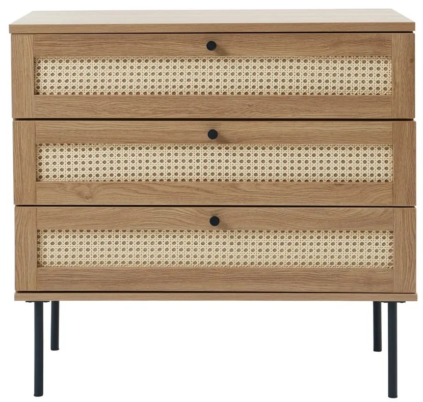 Niska komoda w dekorze dębu w naturalnym kolorze 80x75 cm Pensacola – Unique Furniture