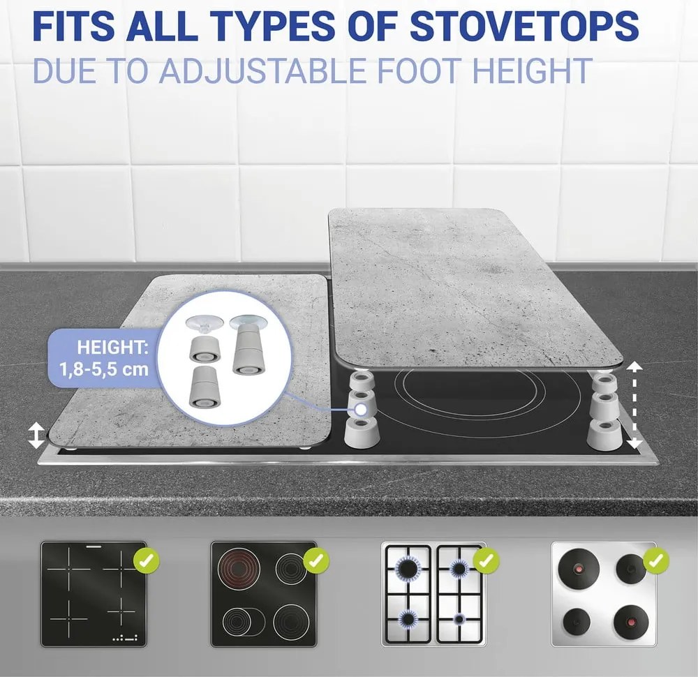 Zestaw 2 szarych szklanych płyt ochronnych na kuchenkę Wenko Universal