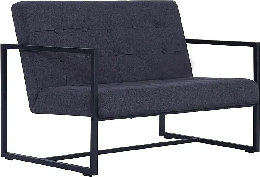 Dwuosobowa grafitowa sofa D8-F34