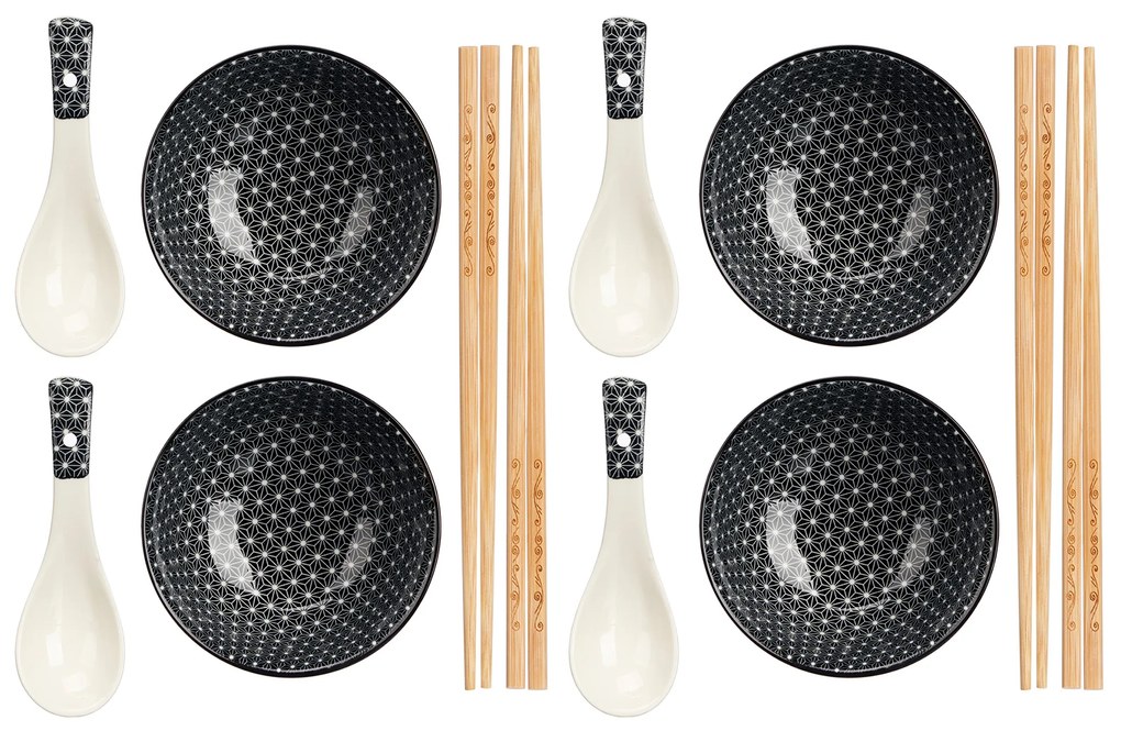 Zestaw do sushi HAPPLO, miseczka, łyżka i pałeczki x 4