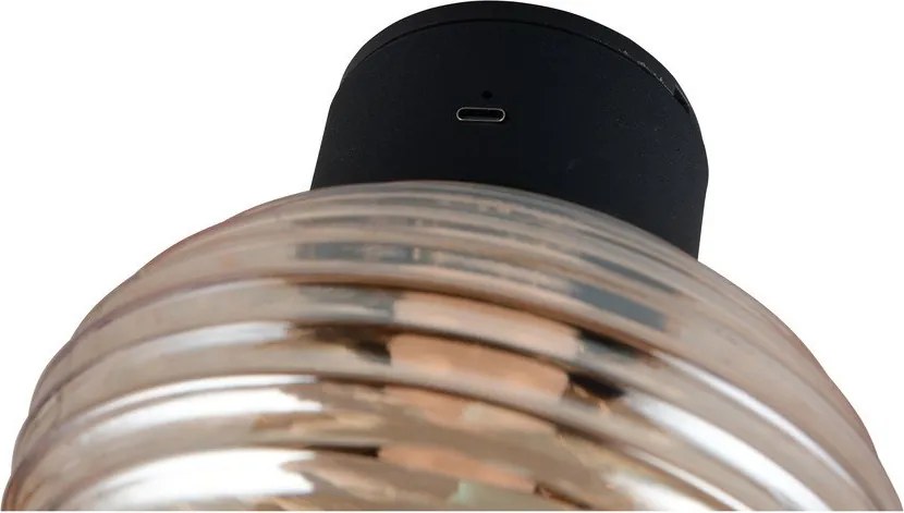 Szklany kinkiet LED na USB w bursztynowym kolorze ø 15,5 cm Earl – Reality