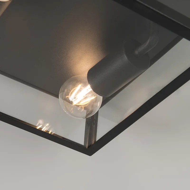 Zewnetrzna Industrialna lampa sufitowa zewnętrzna czarna 2-światłowa - Rotterdam Nowoczesny Oswietlenie zewnetrzne